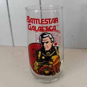 Vintage 1979 Universal Studios Battlestar Galactica Comm Adama Drinking Glass